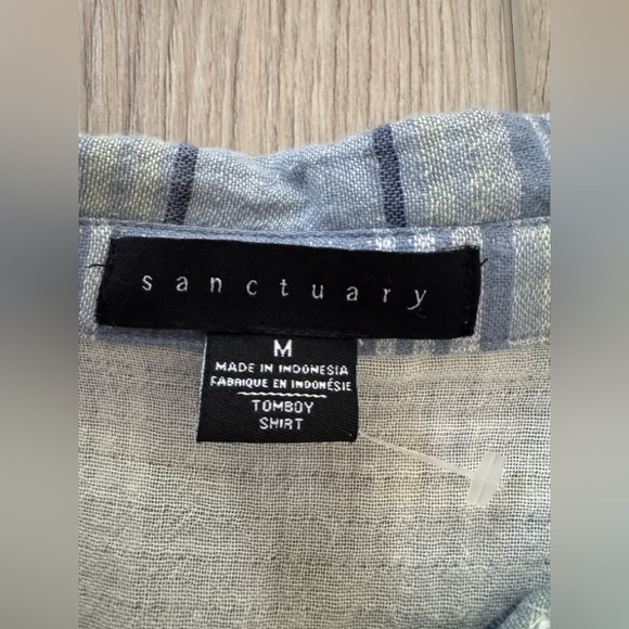 Sanctuary Blue and Gray Plaid Tomboy Shirt 100% COTTON.👕 - Picture 6 of 9